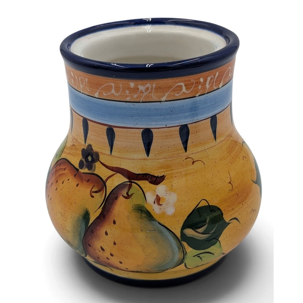 Jay Import Tuscany Small Ceramic Canister Base Pear Fruit No Lid 4.5"